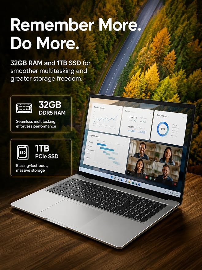 Dell 16 Touchscreen Laptop, Core 7 150U, 32GB DDR5 RAM 5200MT/s, 1TB SSD | 16:10 FHD+ 300nits WVA/IPS Display, Full-size Backlit Keyboard with Number Pad, Fingerprint Reader, Ai Copilot Key, Win11 Pro - Image 5