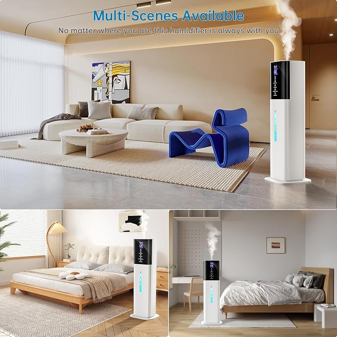 Humidifiers Large Room Bedroom with 7 Colors Light,Honovos 8L 2.1Gal Quiet Ultrasonic Cool Mist Topfill Humidifier with 360° Nozzle 3 Speed Humidistat Essential Oil Tray for Baby Home Plant Yoga Sleep - Image 8