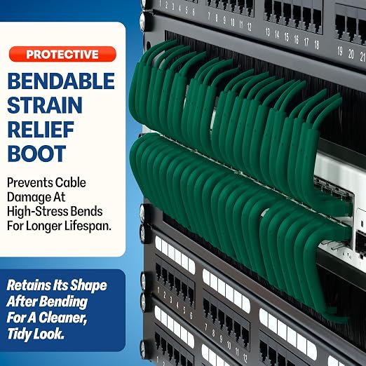 Everest Ultra Slim Cat6a Ethernet Patch Cables 3ft Green - Image 3