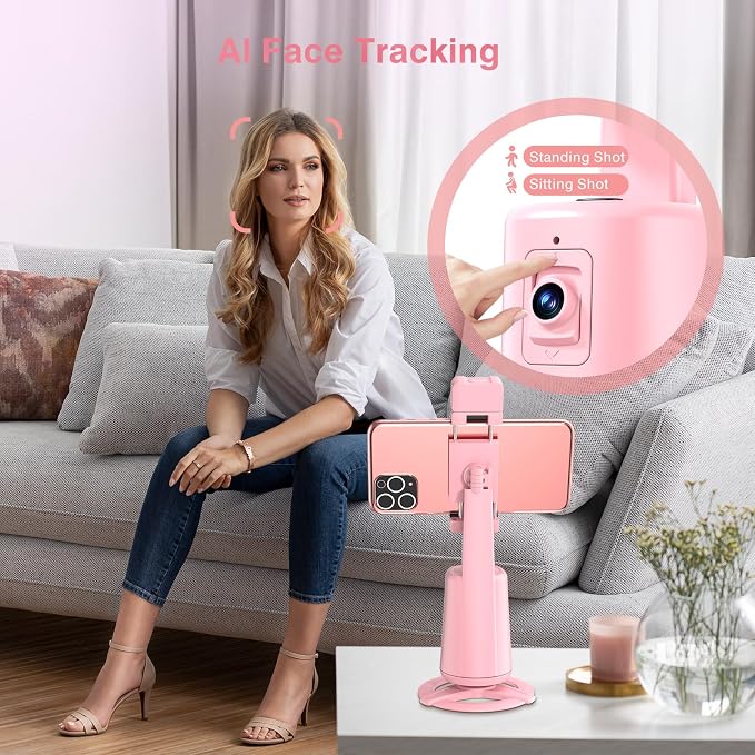 Auto Face Tracking Tripod 360° Rotating Cell Phone Photo and Video Kits Stand - Image 6