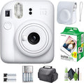 FUJIFILM INSTAX MINI 12 Film Camera Clay White Bundle by FUJIFILM