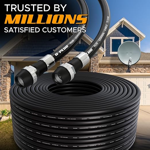 G-PLUG RG6 Coaxial Cable 30FT – Triple Shielded, Waterproof, 75 Ohm - Image 5