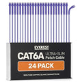 Everest Ultra Slim Cat6a Ethernet Patch Cables 6ft Purple by EverestMediaSolutions