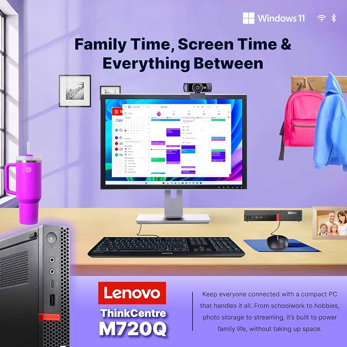 Lenovo M720Q ThinkCentre Mini PC | Windows 11 Pro | Intel i5-8400T | 16GB RAM + 500GB NVME | 5G WiFi + BT | Home or Office Micro Desktop Computer (Renewed) - Image 7