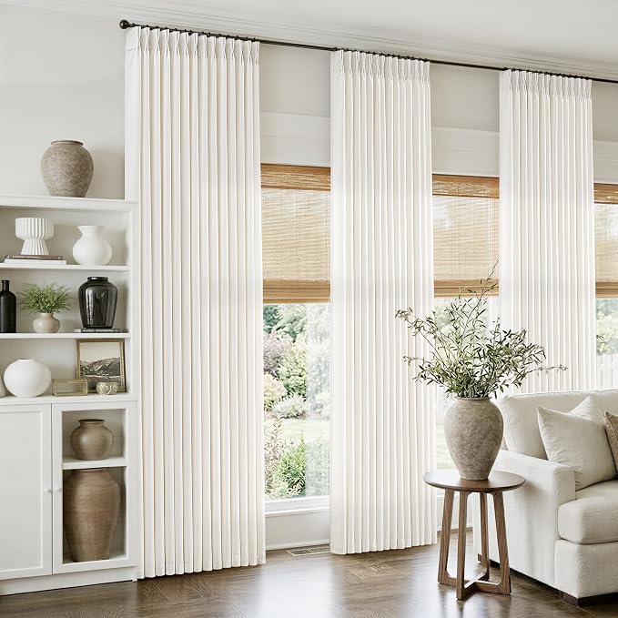 Natural Linen Pinch Pleated 86 Inch Long Curtains - Image 8