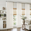 Pinch Pleat Linen Curtains 102 Inches Long 4 Panels Set Ivory Cream Memory by Twodrapes