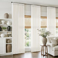 Pinch Pleated Linen Curtains 98 Inches Long 4 Panels Set Ivory Cream Memory by Twodrapes