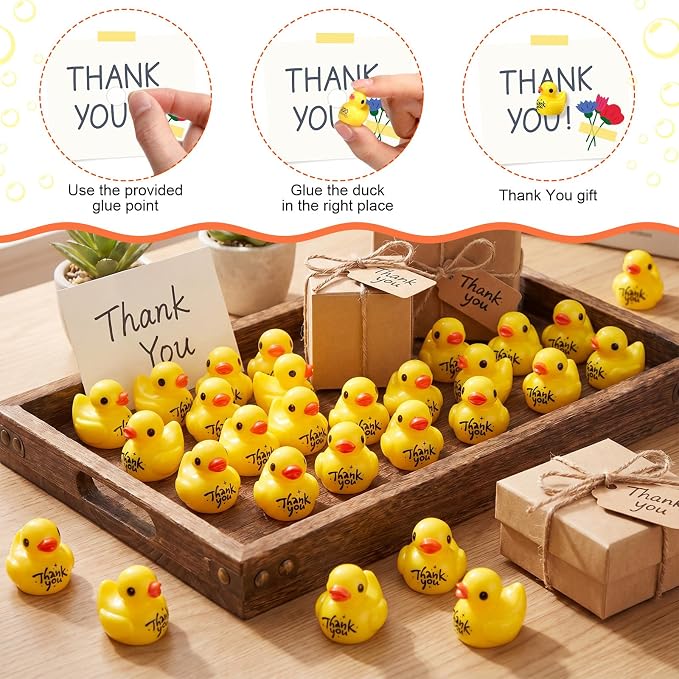 Skylety 50 Pcs Thank You Gifts Mini Resin Ducks Employee Appreciation Gifts - Image 3