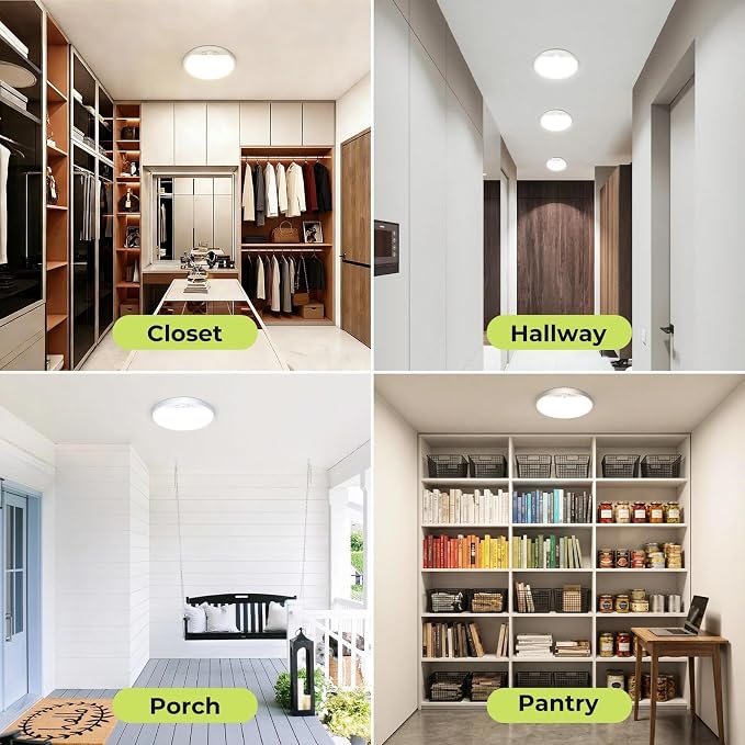 hepside Motion Sensor Ceiling Light Wired, 3000K/4000K/6500K LED Flush Mount - Image 6
