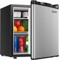 EUHOMY 1.7 Cu.Ft Mini Fridge, Reversible Single Door Compact Refrigerator, Adjustable Thermostat, Energy Saving, Mini Fridge for Bedroom, Office, Dorm, Silver by EUHOMY