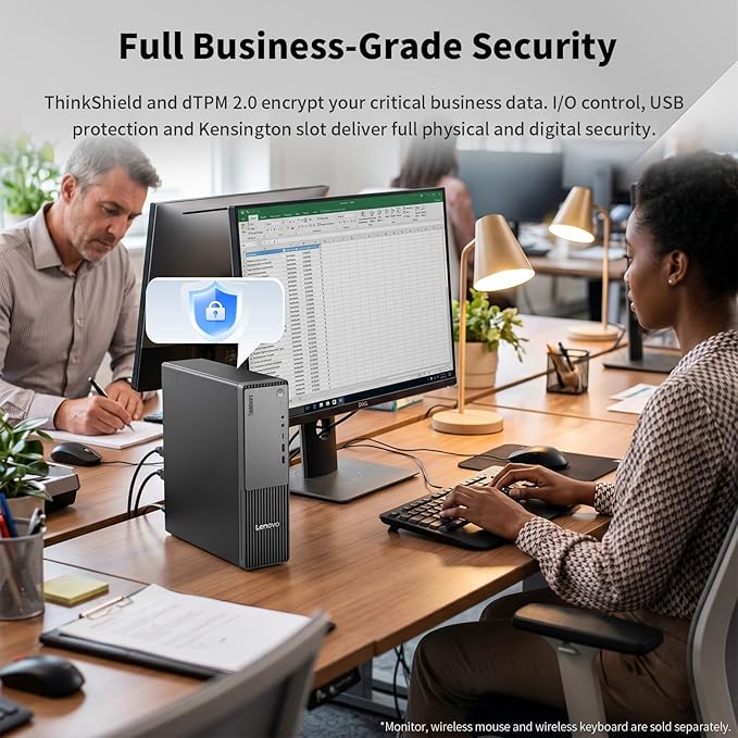 Lenovo ThinkCentre Neo 55s Business SFF Desktop, AMD Ryzen 5 220 (up to 4.9 GHz), 32GB DDR5, 1TB SSD, Support 2-Monitor 4K, HDMI, DP, Wired KB & Mouse, Wi-Fi, Win 11 Pro, 2026 Small PC, w/Bundle - Image 5