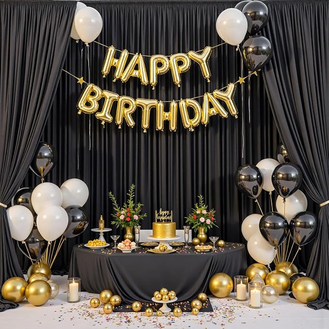 30ftx12ft Wrinkle Free Black Backdrop Curtains - Image 5