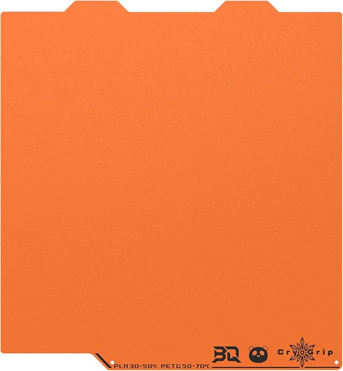 BIQU Cryogrip Pro Frostbite Matte Orange Cold Build Plate by BIQU