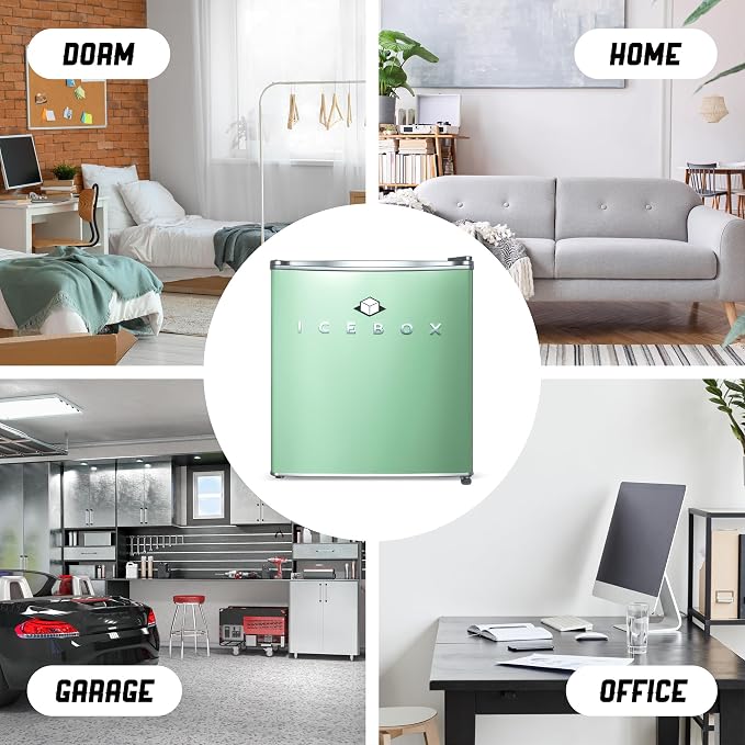 ICEBOX 1.7 Cu. Ft. Compact Refrigerator, ENERGY STAR Certified Small Refrigerator, Single Door Mini Fridge with Chiller Compartment, R600a Refrigerant, IBCR17MNT, Mint Green - Image 5