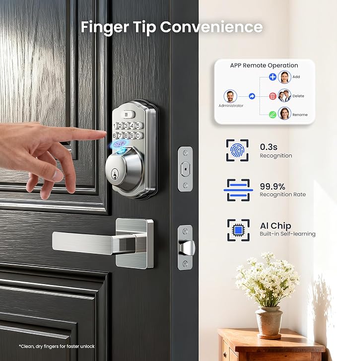 Veise VE012W-L Built-in Wi-Fi Fingerprint Smart Lock - Image 5