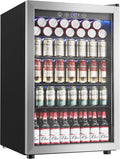 4.5 Cu.ft Beverage Refrigerator Cooler, 145 Can Mini Fridge with Digital Temperature Display for Soda Beer Wine, Freestanding beverage fridge with Adjustable Shelving for Home Office Bar by ICYGLEE