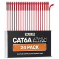 Everest Ultra Slim Cat6a Ethernet Patch Cables 1ft Red by EverestMediaSolutions
