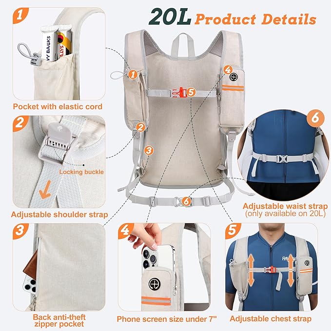 BECOJADDE 20L Small Hiking Backpack - Image 2