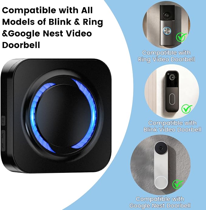 Smart Wireless Doorbell Chime for Ring, Google Nest - Image 2