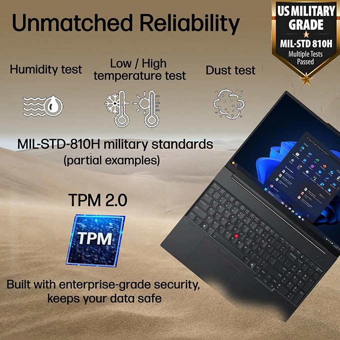 Lenovo ThinkPad E16, 16" Touchscreen, AMD Ryzen 7 250, 32GB DDR5, 1TB SSD | Business AI PC Laptop, FHD+ Anti-Glare, > Intel Ultra 7 155U, Numeric Keypad, IR Webcam, Thunderbolt 4, Ethernet, Win 11 Pro - Image 7