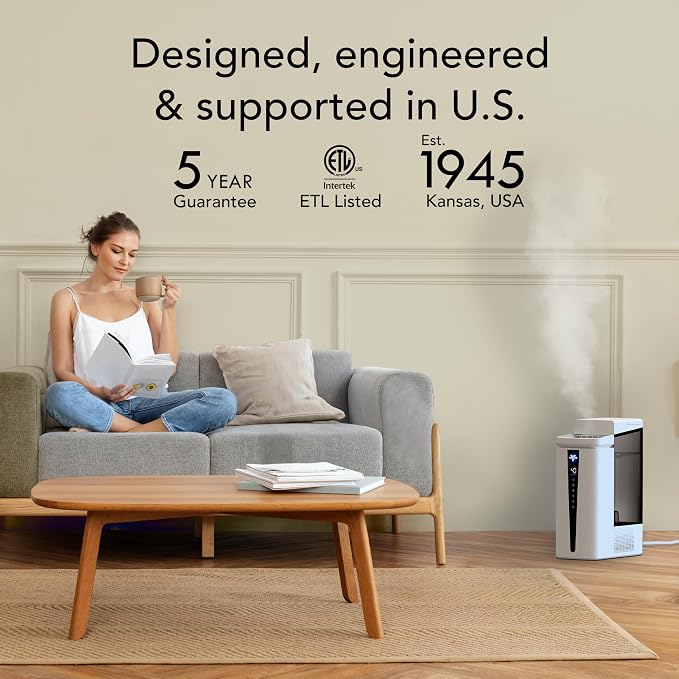 Vornado MISTIC 8 Whole Room Ultrasonic Humidifier, Top-Fill, Aromatherapy, 2-Gallon Tank, 3-Gallon Output, Warm or Cool Mist Humidifier, Automatic Humidity Control, Included Scent Pads - Image 9
