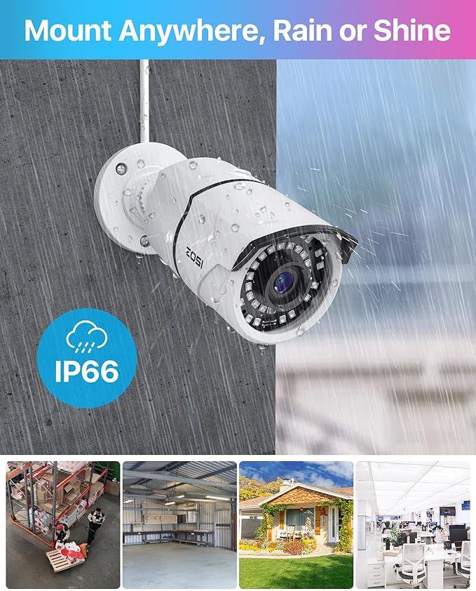 ZOSI 8CH 4K PoE Home Security Camera System, 8 Ports 16CH 8MP NVR - Image 4
