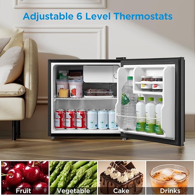 Midea 1.6 Cu.ft Mini Fridge, Energy Star Certified, Low Noise for Bedroom - Image 3