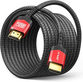 JSAUX 10K HDMI Cable 2.1 15FT 2-Pack 48Gbps 4K Ultra High Speed Cord eARC HDR10 by JSAUX
