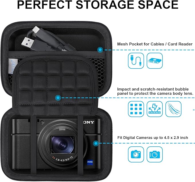 Lacdo Camera Carrying Case for Sony RX100 VII/ RX100 VI/ RX100 V/ RX100 IV/ - Image 2