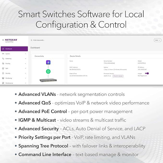 NETGEAR 10-Port Ultra60 10G Multi-Gigabit Ethernet Smart Switch - Image 3
