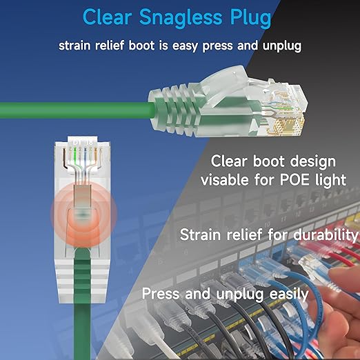 Cat6a Slim Ethernet Patch Cable 0.5 ft, Cat6a Patch Cable - Image 4