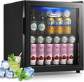 Mini Fridge Cooler 60 Can Beverage Refrigerator Black Mini Beer Fridge Glass Door for Wine Soda Juice Small Drink Cooler Machine Clear Front Removable for Home Office Bar Freestanding by WANAI%C2%AE