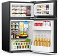 EUHOMY Mini Fridge with Freezer, 3.2 Cu.Ft Mini Refrigerator, Dorm Fridge with 2 Door For Bedroom/Apartment/Office-Food Storage Cooling Drink, Black by EUHOMY