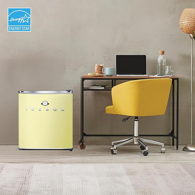 ICEBOX 1.7 Cu. Ft. Compact Refrigerator, ENERGY STAR Certified Small Refrigerator, Single Door Mini Fridge with Chiller Compartment, R600a Refrigerant, IBCR17SUN, Sun Yellow - Image 7