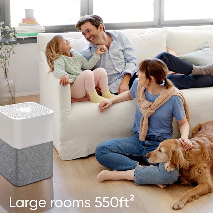 BLUEAIR Air Purifier Large Room, Air Cleaner for Dust Pet Dander Smoke Mold Pollen Bacteria Virus Allergen, Odor Removal, for Home Bedroom Living Room, Washable Pre Filter, HEPASilent, Blue 211+ Auto - Image 5