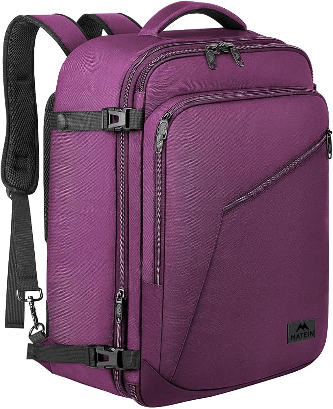 MATEIN Travel Backpack for Women, Expandable Flight Approved Carry on Backpack by MATEIN