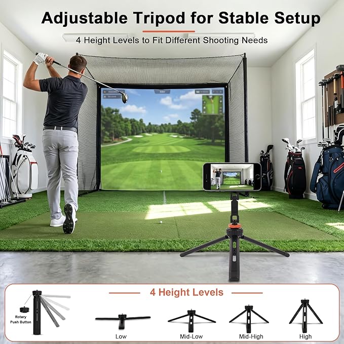 Golf Tripod, Golf Phone Stand for Swing Recording, Magnetic Golf Phone Holder - Image 4