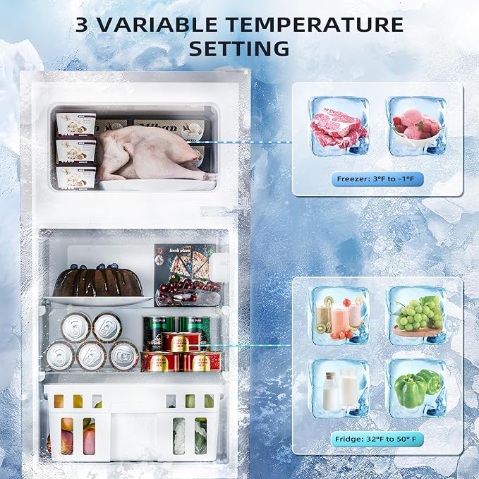 Antarctic Star 3.1 Cu.Ft.Compact Refrigerator with Freezer,Mini Fridge 2-Door with Adjustable Removable Shelves,For kitchen/Apartment/Dorm/Office,GREY - Image 7