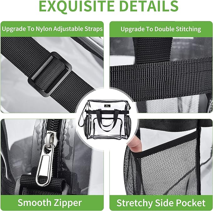 MAY TREE Clear Bag for Stadium Events, 12×5.5×12 Clear Tote Lunch Bag - Image 4