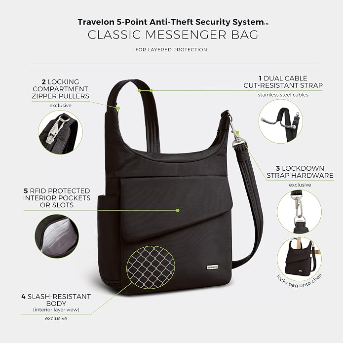 Travelon Anti-Theft Classic Messenger Bag - Image 3