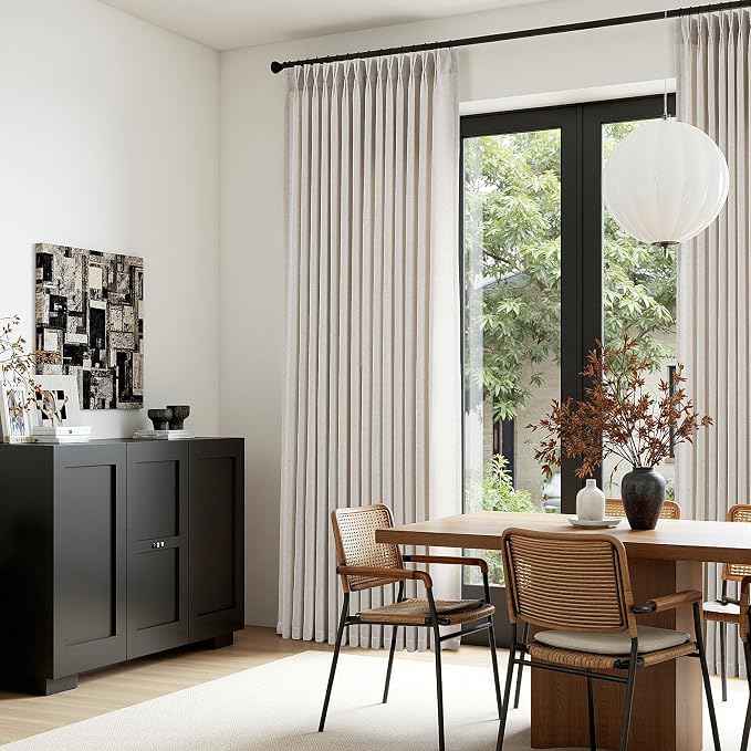ANRODUO Memory Trained Pinch Pleated Curtains 96 Inches Long, Viral Linen Pinch - Image 3