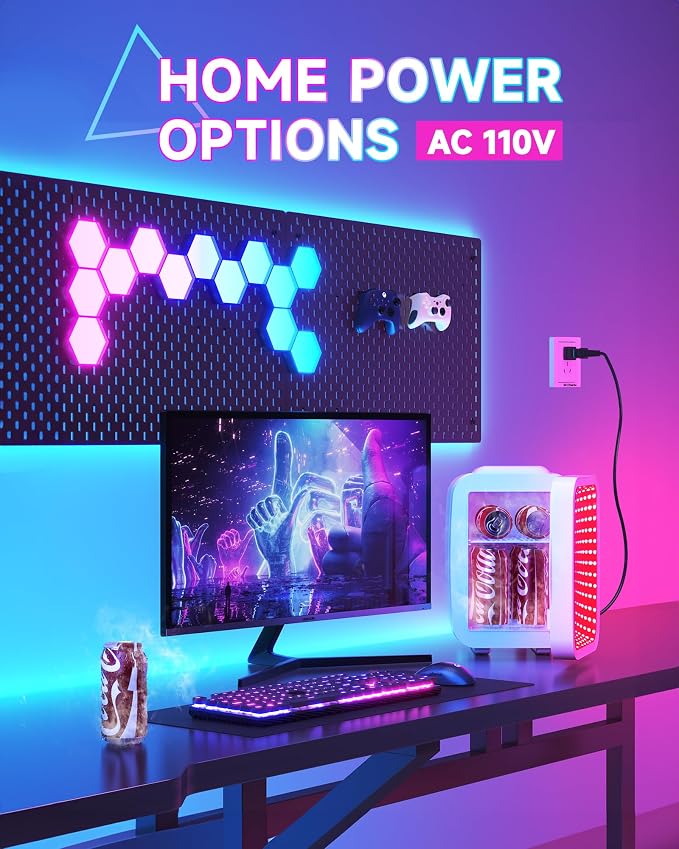 BEICHEN Mini Fridge, 4 Liter/6 Cans Small Fridge With Dimmable LED Light | Cooler and Warmer ,Compact and Portable,Quiet Operation，Home and Car Power Supply，Gaming mini fridge for Bedroom,Office - Image 4