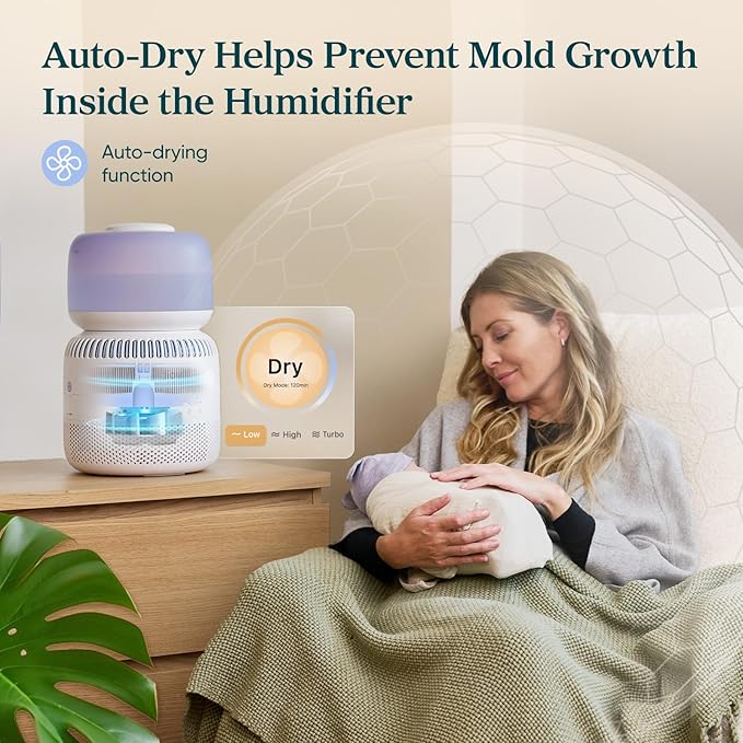 LEVOIT Evaporative Humidifiers for Bedroom Baby, Dual Air and Water Filters, Separate Sensor, Blue Light Free for Nursery Nightlight, Auto Dry, Smart Control & Alexa, Auto Mode, 3.8L Tank for 36H - Image 5