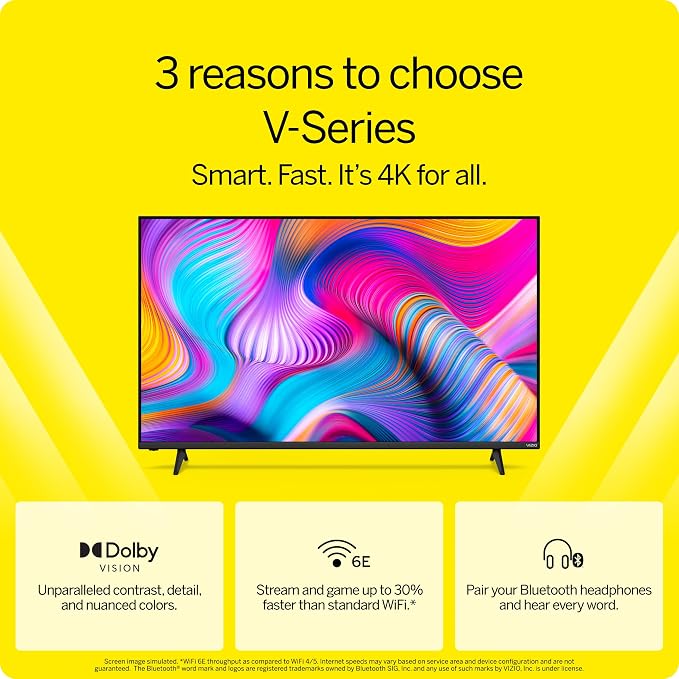 VIZIO 43-inch V-Series 4K LED HDR Smart TV w/Dolby Vision, WiFi 6E, Bluetooth Headphone Capable, AMD FreeSync & Alexa Compatibility, V435M-K04, 2023 Model - Image 3