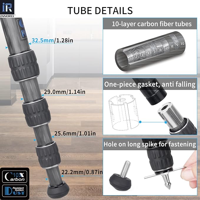 Carbon Fiber Tripod-INNOREL GT324C Professional Compact Portable Tripod - Image 3