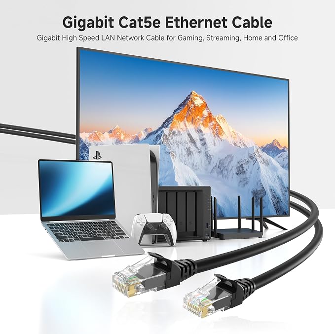 Cable Matters 1Gbps 8-Pack Snagless Short Cat 5e Ethernet Cable - 1ft - Image 2