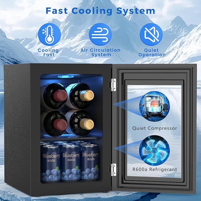 Electactic Wine Cooler Refrigerator with Glass Door, Mini Wine Fridge for Red, White and Champagne, Built-in Wine Cellar, 40-61F Digital Temperature Control, Indoor Use - Image 5