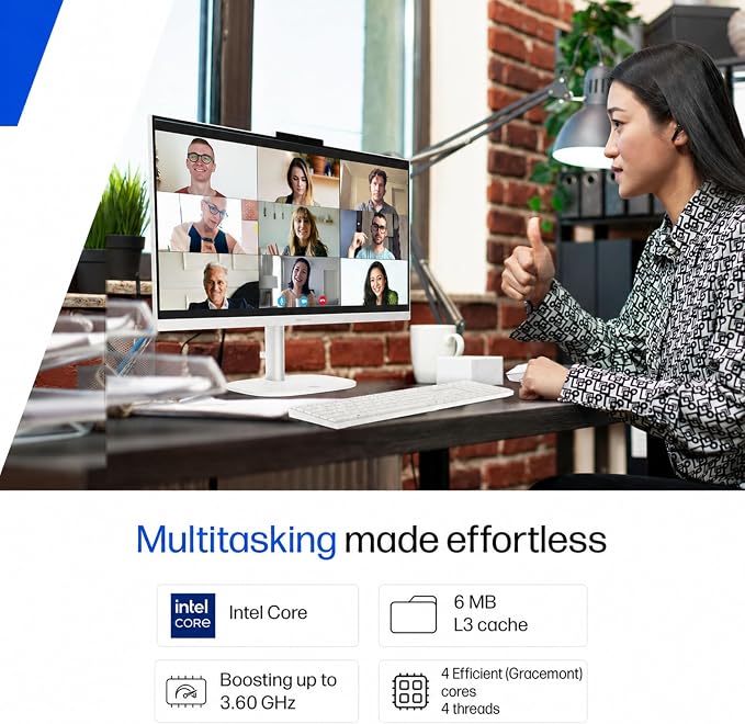 HP 24“ OmniStudio All-in-One Desktop Computer, 8GB DDR5 RAM, 128GB UFS | Full HD Ultra-thin Screen, Intel Quad-Cores, WiFi6, Keyboard & Mouse, Windows 11, Built for home. Ready for everyone. - Image 3