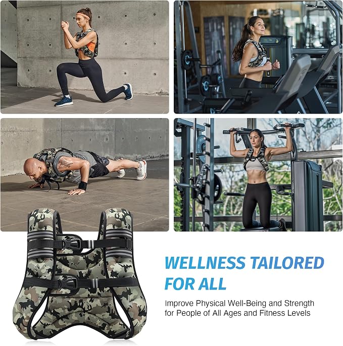 ZELUS Weighted Vest, 6lb/8lb/12lb/16lb/20lb/25lb/30lb Weight Vest - Image 6