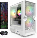 STGAubron Gaming PC Desktop,Core I7,RX 580 8G,32G RAM,512G SSD | Gaming Computer Tower for Streaming,Video Editing,Home,School,I7 up to 3.9GHz,ARGB Fan,WiFi 6,BT 5.0,4K HDMI,Win11 Home,White by STGAubron